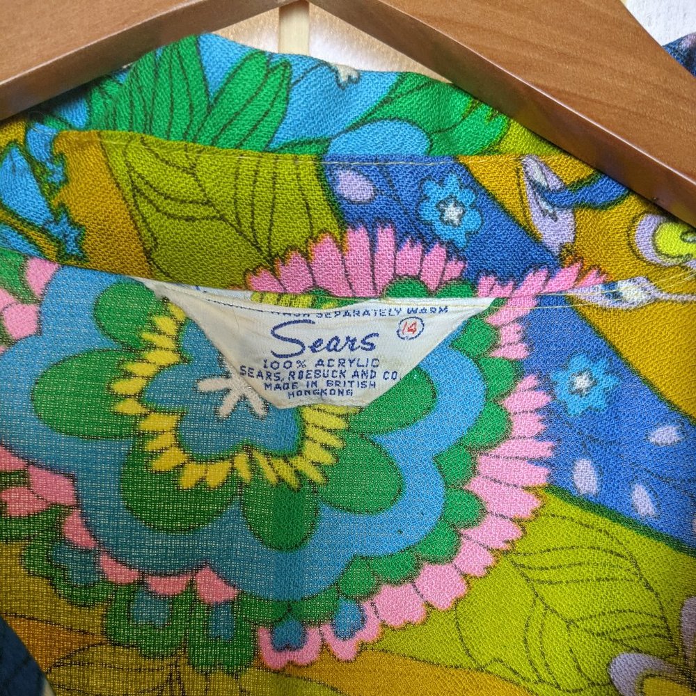70's Paisley Button-Front Dress - Picture 2 of 2